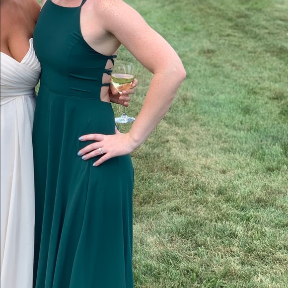 Lulus Maxi Dress. Size Medium. Forest Green. - Picture 4 of 8